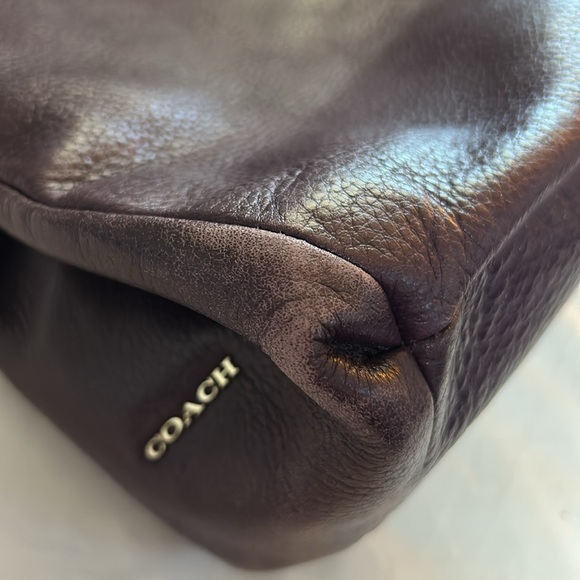 2013 Coach eggplant pebbled leather with dust bag & COA - Picture 10 of 14